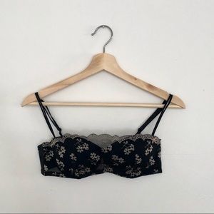 🎀Sophie B. Black Underwire Bra w/ Lace Overlay🎀
